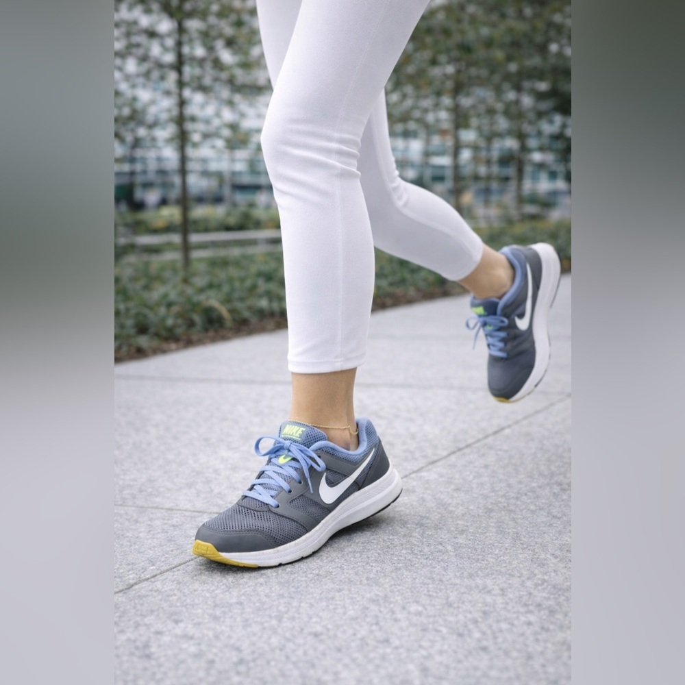 Nike Downshifter 6 Running Shoes Women’s 8.5 Gray Blue Athletic Walking Sneakers